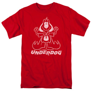 Underdog Outline Under Mens T Shirt Red