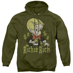 Richie Rich Rich Logo Mens Hoodie Military Green