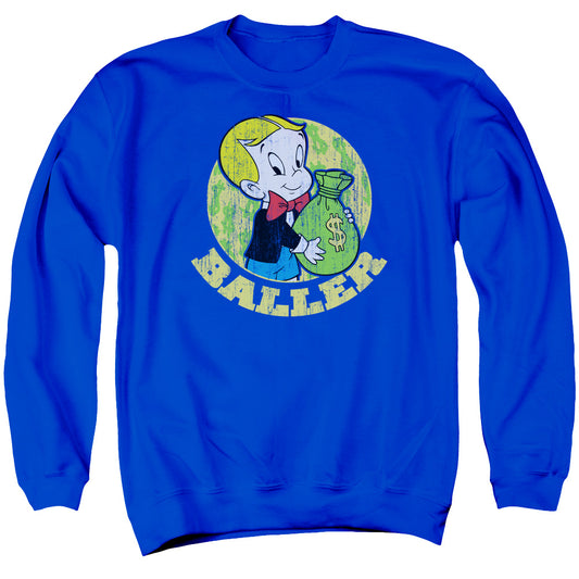 Richie Rich Baller Mens Crewneck Sweatshirt Royal Blue