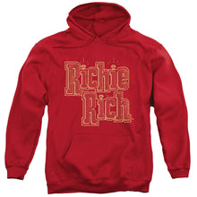 Load image into Gallery viewer, Richie Rich Stacked Mens Hoodie Red