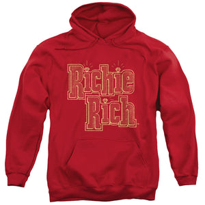 Richie Rich Stacked Mens Hoodie Red