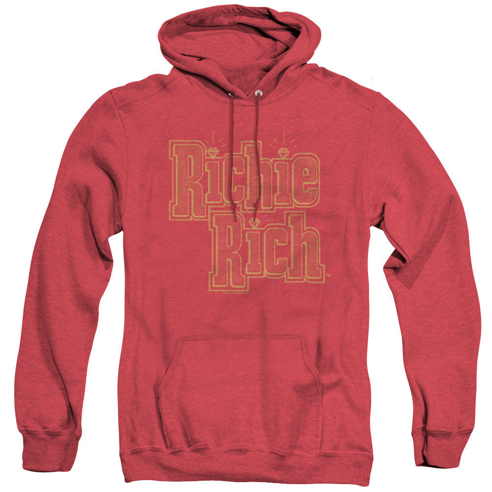 Richie Rich Stacked Heather Mens Hoodie Red