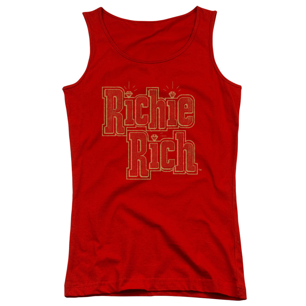 Richie Rich Stacked Womens Tank Top Shirt Red