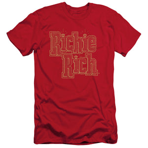 Richie Rich Stacked Slim Fit Mens T Shirt Red