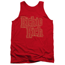 Load image into Gallery viewer, Richie Rich Stacked Mens Tank Top Shirt Red