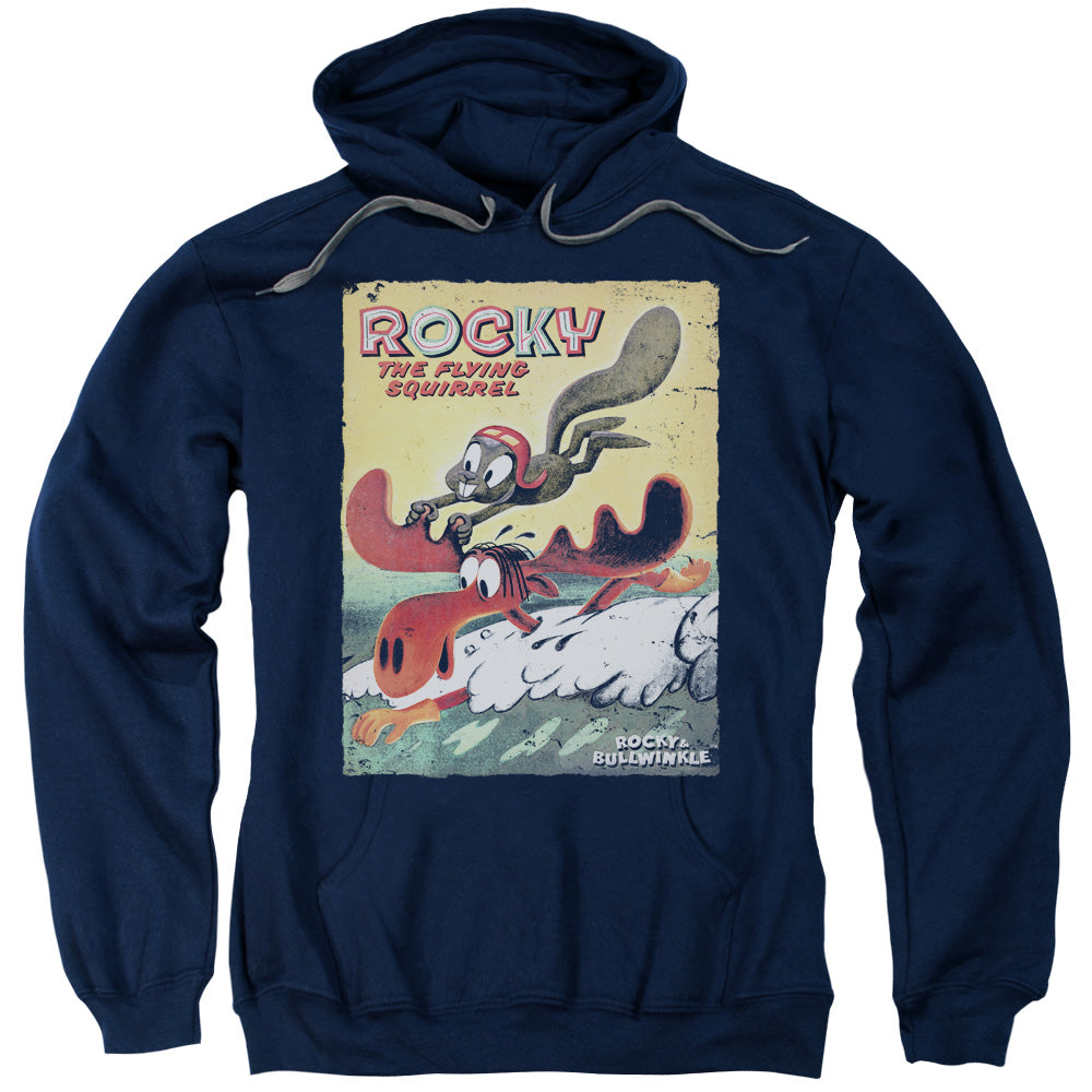 Rocky & Bullwinkle Vintage Poster Mens Hoodie Navy Blue