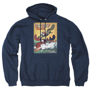 Rocky & Bullwinkle Vintage Poster Mens Hoodie Navy