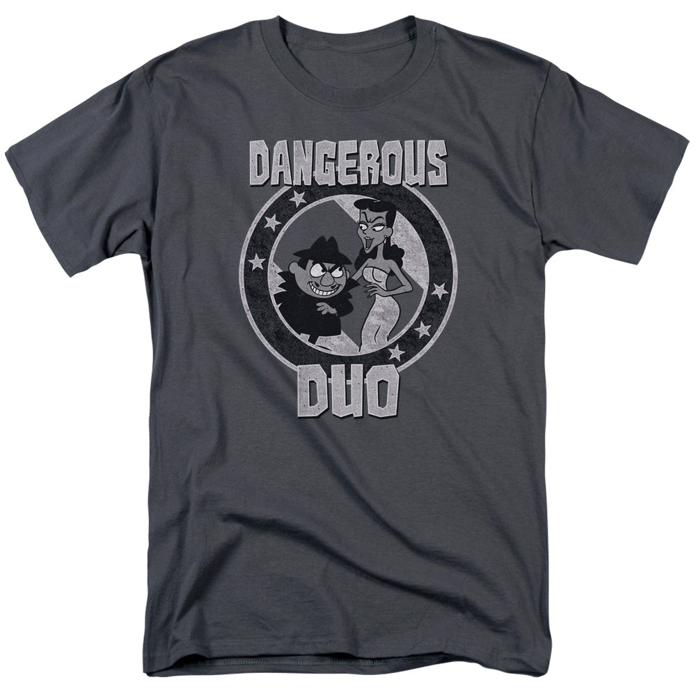 Rocky & Bullwinkle Dangerous Mens T Shirt Charcoal