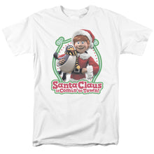 Load image into Gallery viewer, Santa Claus Is Comin to Town Penguin Mens T Shirt White