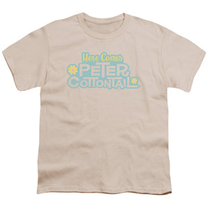 Here Comes Peter Cottontail Logo Kids Youth T Shirt Cream