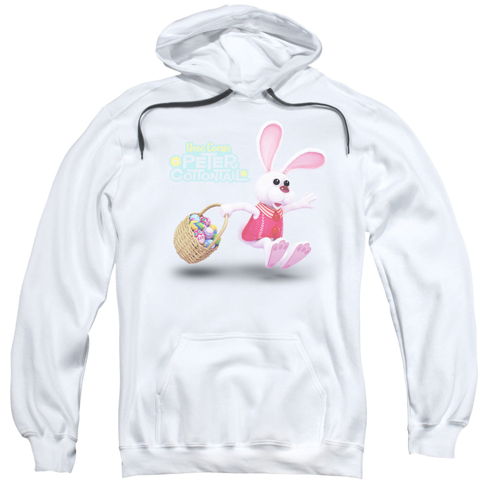 Here Comes Peter Cottontail Hop Around Mens Hoodie White