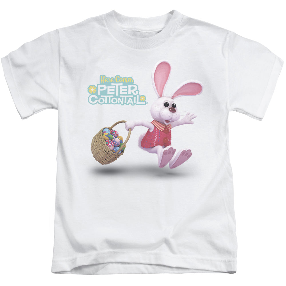 Here Comes Peter Cottontail Hop Around Juvenile Kids Youth T Shirt White