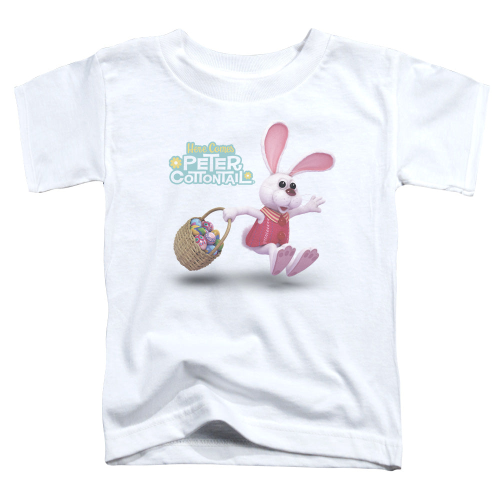 Here Comes Peter Cottontail Hop Around Toddler Kids Youth T Shirt White