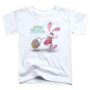 Here Comes Peter Cottontail Hop Around Toddler Kids Youth T Shirt White