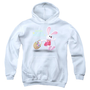 Here Comes Peter Cottontail Hop Around Kids Youth Hoodie White