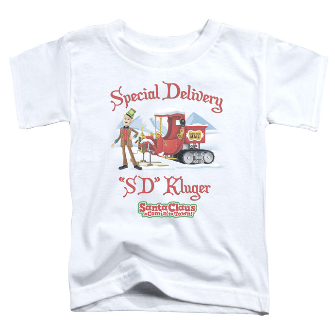 Santa Claus is Comin to Town Kluger Toddler Kids Youth T Shirt White
