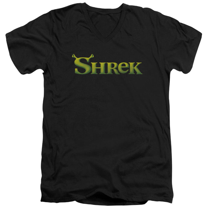 Shrek Logo Mens Slim Fit V Neck T Shirt Black