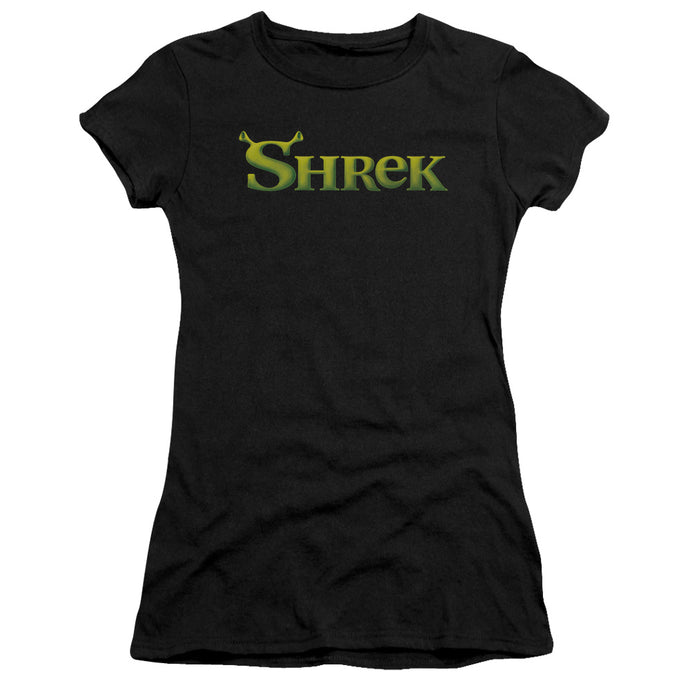 Shrek Logo Junior Sheer Cap Sleeve Womens T Shirt Black