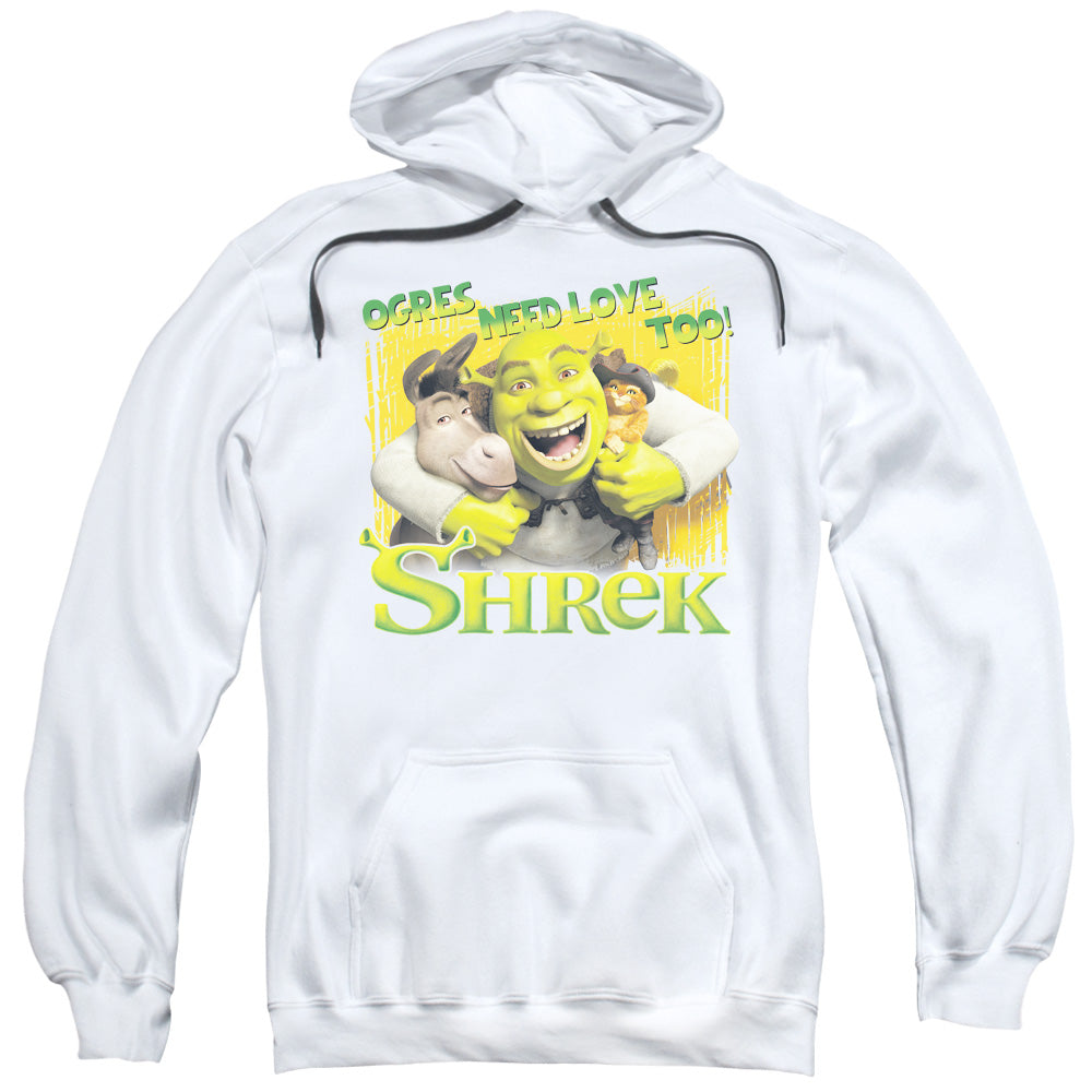 Shrek Ogres Need Love Mens Hoodie White