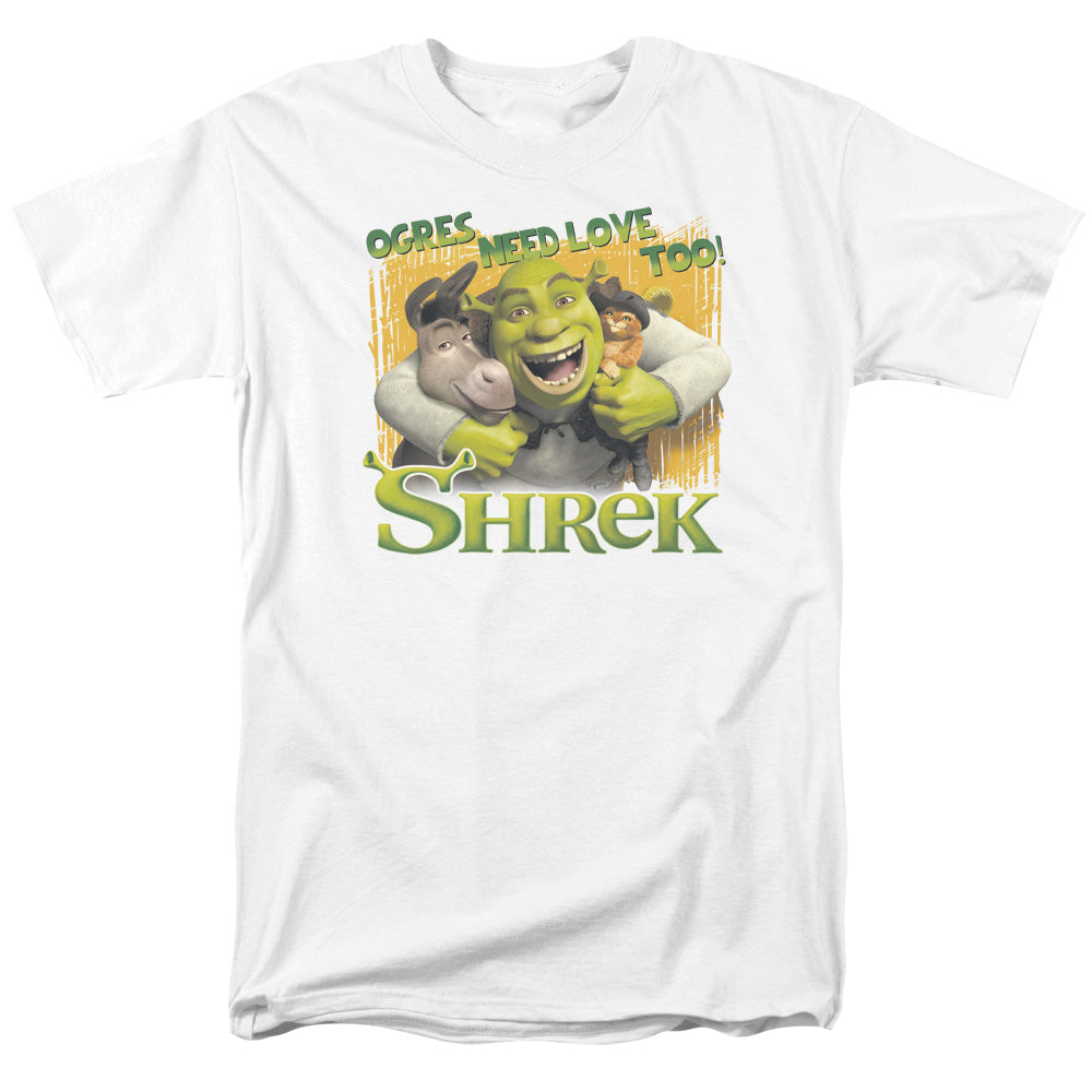 Shrek Ogres Need Love Mens T Shirt White