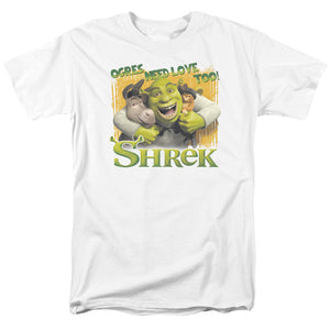 Shrek Ogres Need Love Mens T Shirt White