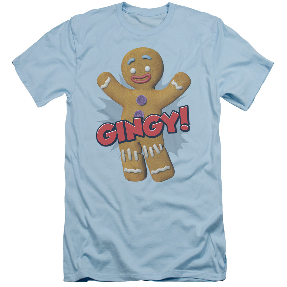 Shrek Gingy Slim Fit Mens T Shirt Light Blue