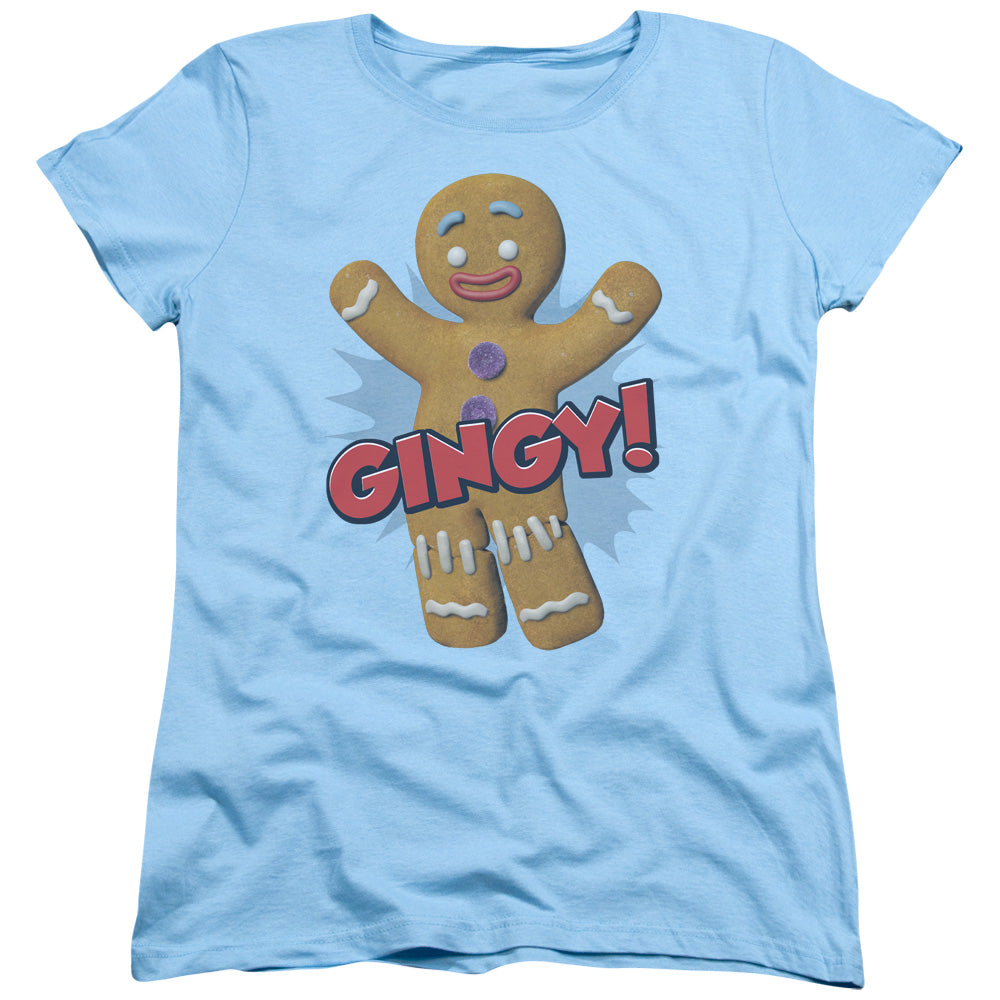 Shrek Gingy Womens T Shirt Light Blue