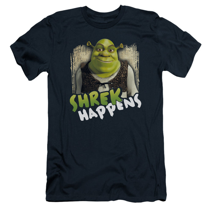 Shrek Happens Slim Fit Mens T Shirt Navy Blue