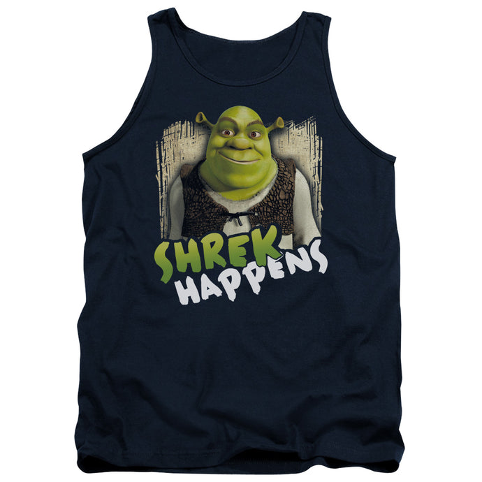 Shrek Happens Mens Tank Top Shirt Navy Blue