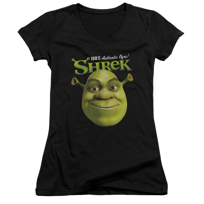Shrek Authentic Junior Sheer Cap Sleeve V Neck Womens T Shirt Black