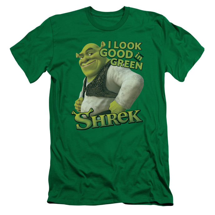 Shrek Looking Good Slim Fit Mens T Shirt Kelly Green