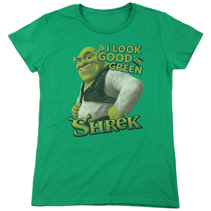 Shrek Looking Good Womens T Shirt Kelly Green