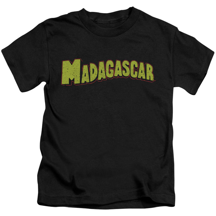 Madagascar Logo Juvenile Kids Youth T Shirt Black