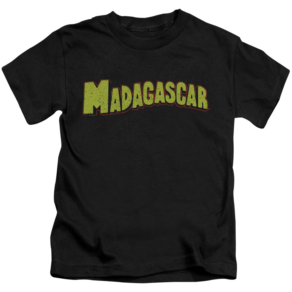 Madagascar Logo Juvenile Kids Youth T Shirt Black