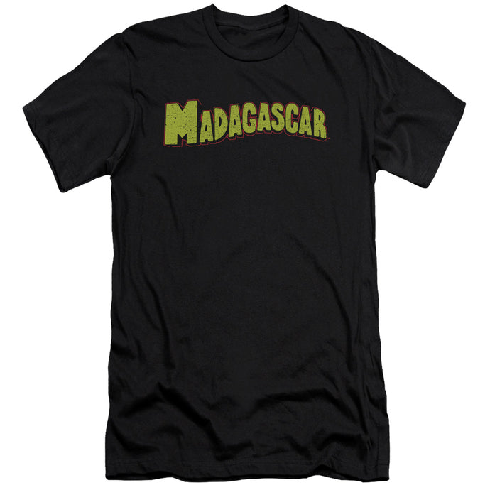 Madagascar Logo Slim Fit Mens T Shirt Black