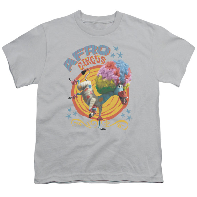 Madagascar Afro Circus Kids Youth T Shirt Silver