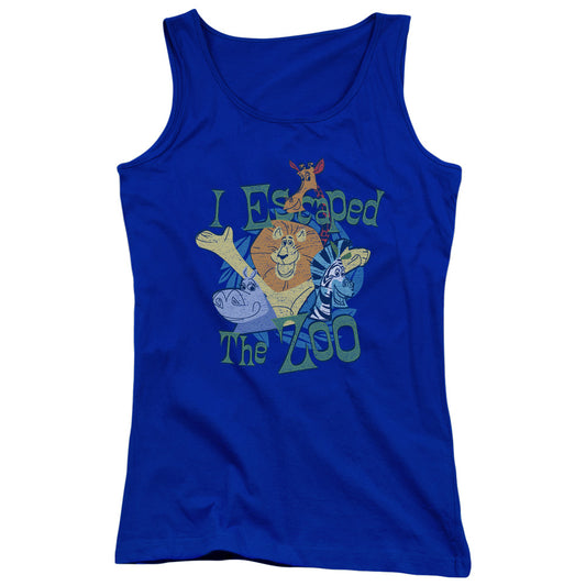 Madagascar Escaped Womens Tank Top Shirt Royal Blue