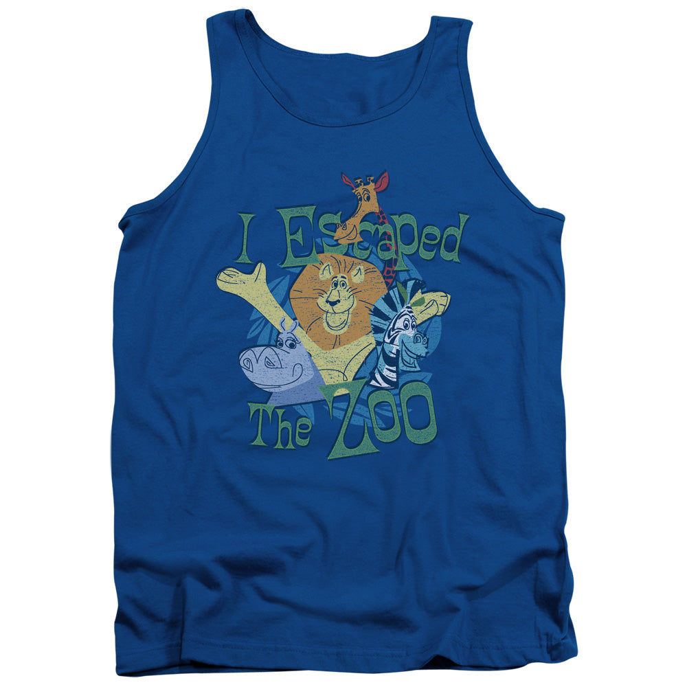 Madagascar Escaped Mens Tank Top Shirt Royal Blue