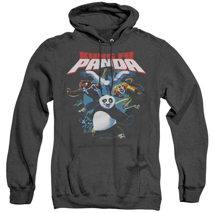 Kung Fu Panda Kung Fu Group Mens Heather Hoodie Black