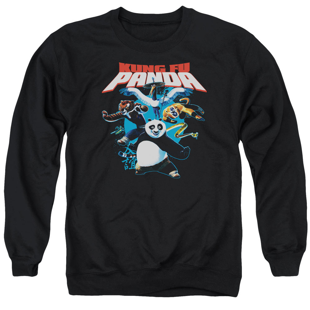 Kung Fu Panda Kung Fu Group Mens Crewneck Sweatshirt Black