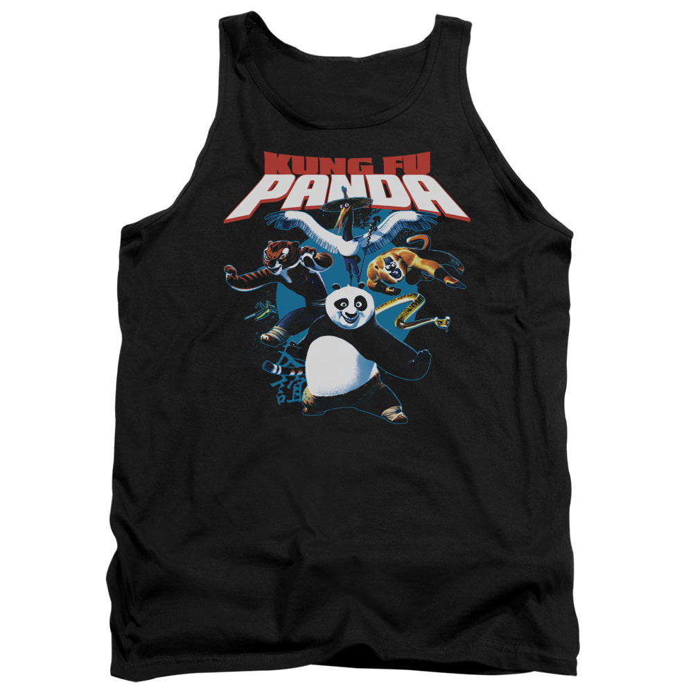 Kung Fu Panda Kung Fu Group Mens Tank Top Shirt Black