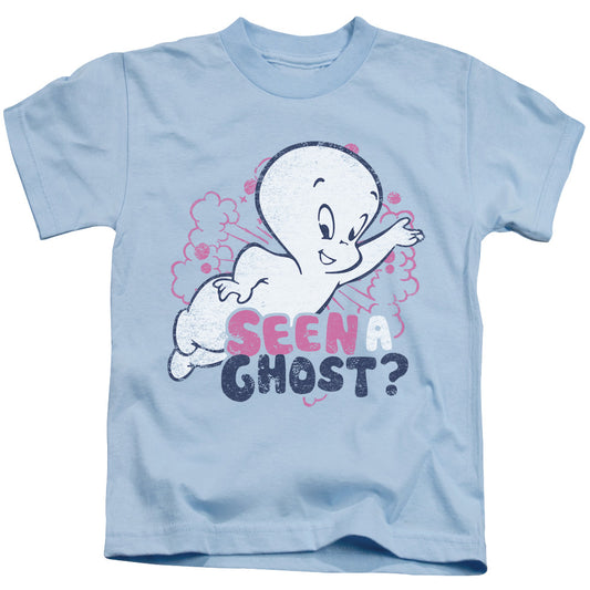 Casper Seen a Ghost Juvenile Kids Youth T Shirt Light Blue 