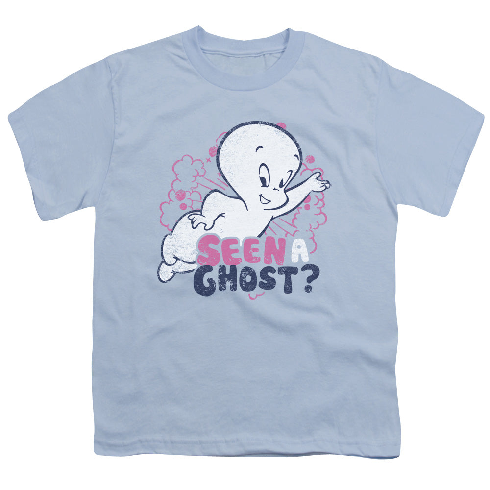 Casper Seen a Ghost Kids Youth T Shirt Light Blue