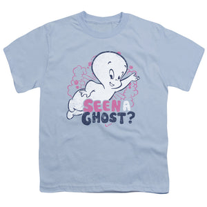 Casper Seen a Ghost Kids Youth T Shirt Light Blue