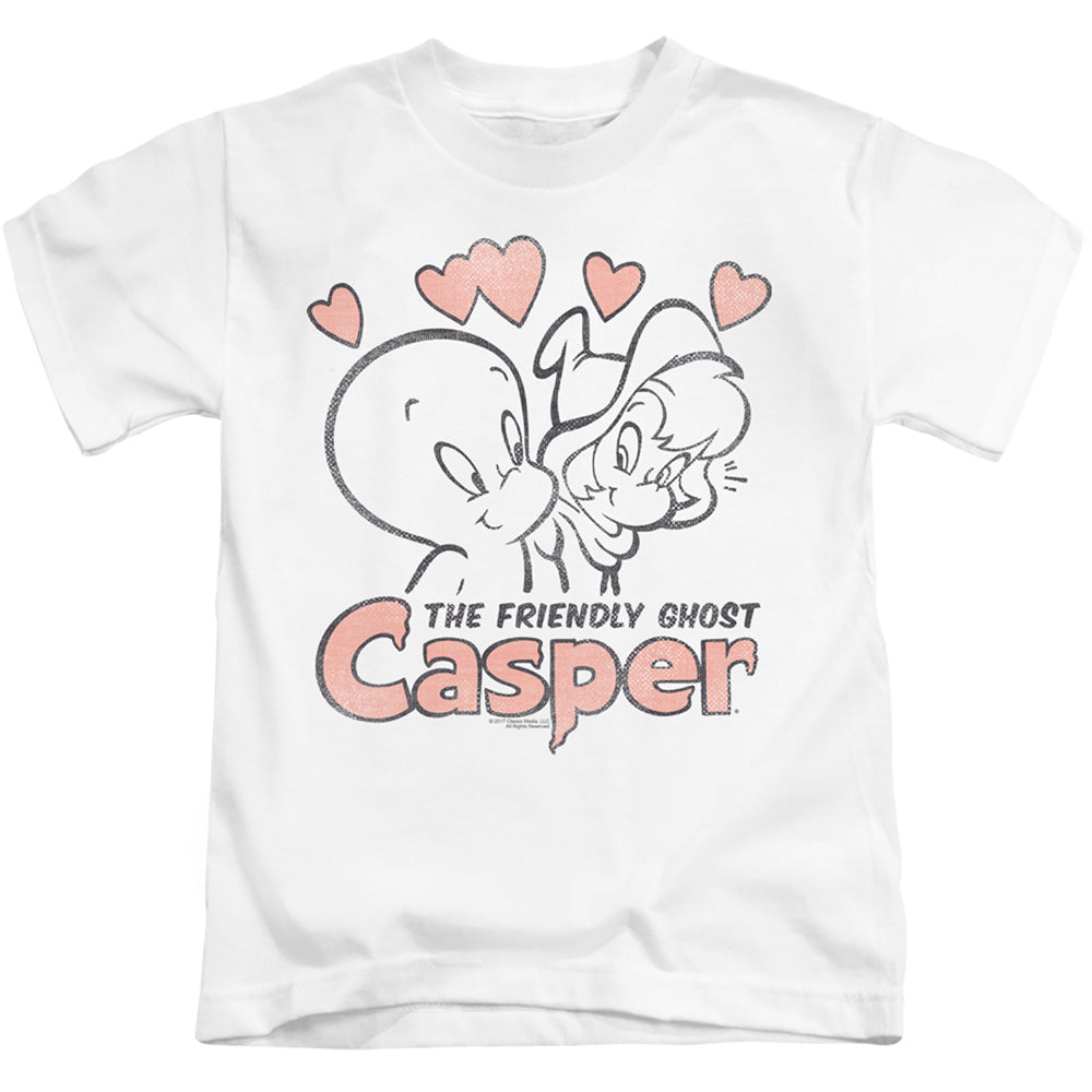 Casper Hearts Juvenile Kids Youth T Shirt White (5 6)