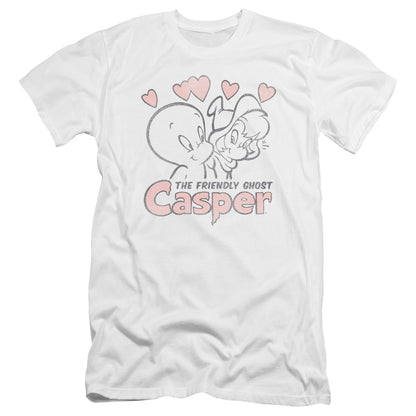 Casper Hearts Premium Bella Canvas Slim Fit Mens T Shirt White