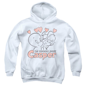 Casper Hearts Kids Youth Hoodie White
