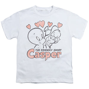 Casper Hearts Kids Youth T Shirt White