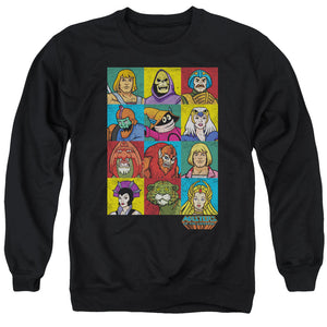 Masters of the Universe Character Heads Mens Crewneck Sweatshirt Black