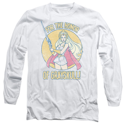She Ra Honor of Grayskull Mens Long Sleeve Shirt White